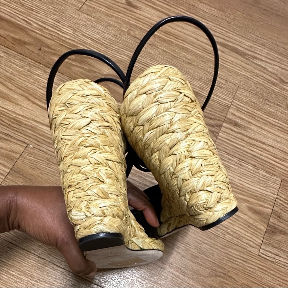 SAINT LAURENT Paloma Black Wedge Sandals - Picture 6 of 16